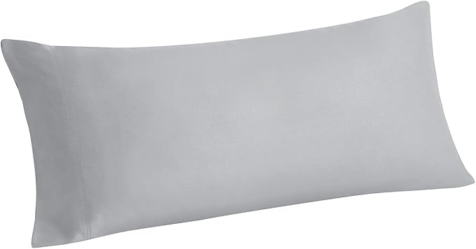 BEDELITE Body Pillow Case Cover, Rayon Made from Bamboo, Cooling Body Pillow Cover for Hot Sleepers and Night Sweats, Breathable & Silky Soft Full Long Pillow Case (Silver Grey, 20x54 Inches)