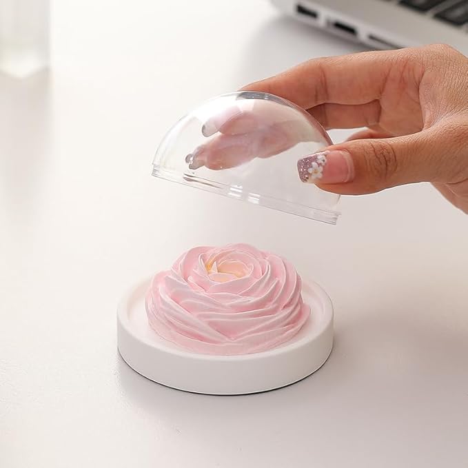 Essential Oil Passive Flower Diffuser -Non-Electric Peony Flower Porcelain Aromatherapy Diffusers for Small Mini Room, Desk Decorative, Bathroom (Pink, Rose)