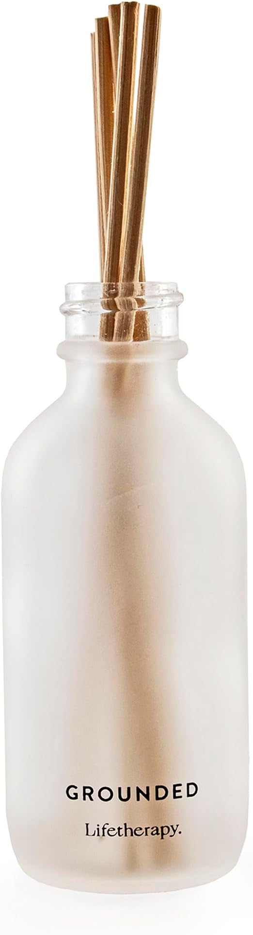 Lifetherapy - Grounded - Mini Reed Diffuser w/Cap, Mood-Boosting Scent, Natural Essential Oils, Alcohol-Free, Ideal for Home, Office, Travel & Giftable 2oz