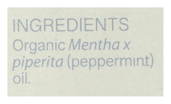 AURA CACIA Organic Peppermint Essential Oil, 0.25 FZ