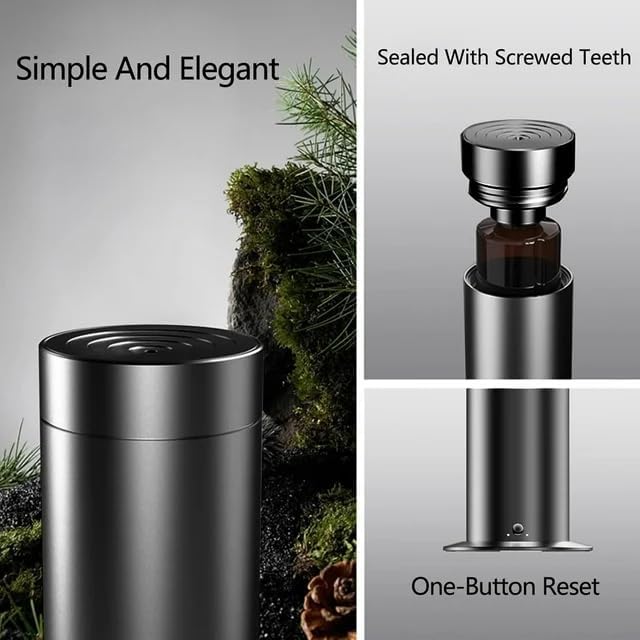 Magic Mist Essential Oil Diffuser 150ml – Waterless Aromatherapy Diffuser, Silent Operation, Adjustable Mist Levels, Anti-Backflow Design, Home & Office Fragrance Diffuser (Black)
