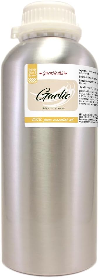 Garlic Essential Oil - 32 fl oz - 100% Pure Essential Oil - Aluminum Bottle - GreenHealth