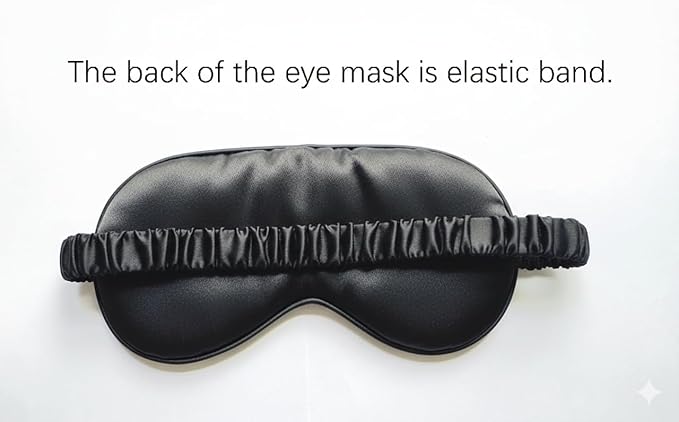 Silk Eye Mask for Sleeping - Satin Eye Cover with Silk Storage Bag Dark_Black