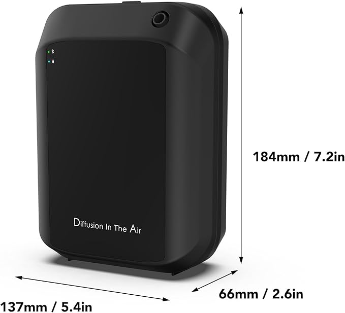 Bluetooth Smart Scent Air Machine Aromatherapy Diffuser with APP Control 150ml Essential Oil Diffuser Wall Mountable for Hotel Spa Home Office Black and White (Black)
