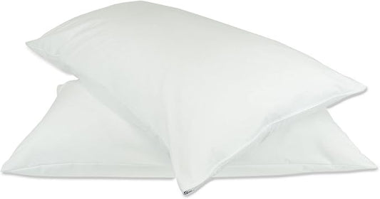 BC BARE COTTON Luxury Hotel Bedding Quality Collection, Ultra Soft dust Proof Plain Pillow Protector | Pillow Cover with Zipper, Soft & Comfortable for Hair and Skin, King Size, 2 Pack Set