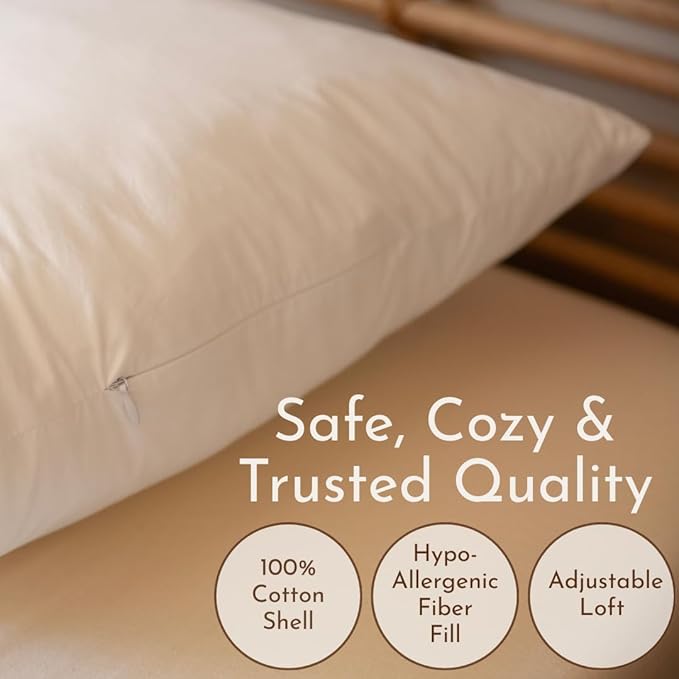 Little Sleepy Head Standard Pillow for Sleeping, Adjustable Loft Bed Pillow with Hypoallergenic Down-Like Fill, Hotel Quality Comfort, Soft or Firm Support - Standard Size Pillow 2 Pack, 20x26