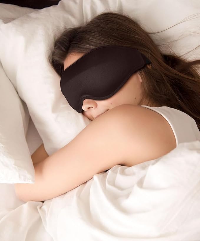 MYTREX 3D Contoured Sleep Mask for Side Sleepers, 100% Light Blocking Eye Mask for Sleeping, Soft Breathable Blackout Blindfold with Adjustable Strap for Travel, Nap, Night Shift & Insomnia Relief