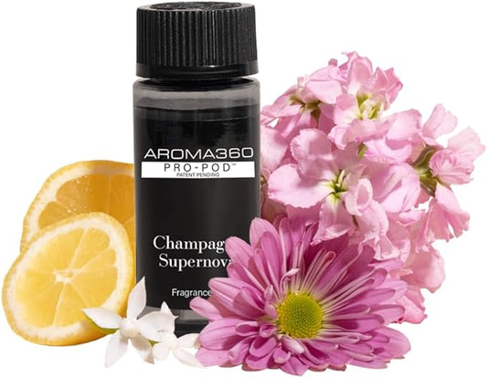 Aroma360 | Champagne Supernova Pro-Pod Oil Blend | Luxury Hotel Inspired Diffuser Scents | Aromatherapy Scent Diffuser Oil | Bamboo, Jasmine and Ginger 1.7 fl oz, 50 mL