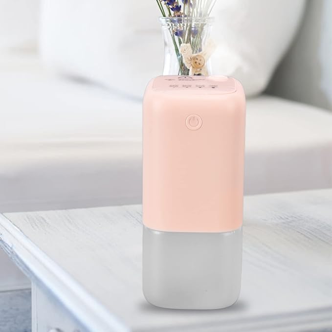 Essential Oil Diffuser Aromatherapy Humidifier 150ml, Automatic Fine Mist, Quiet Operation - Microporous Atomization Technology, Four Speed Modes, Ideal for Bedroom and Home (Pink)