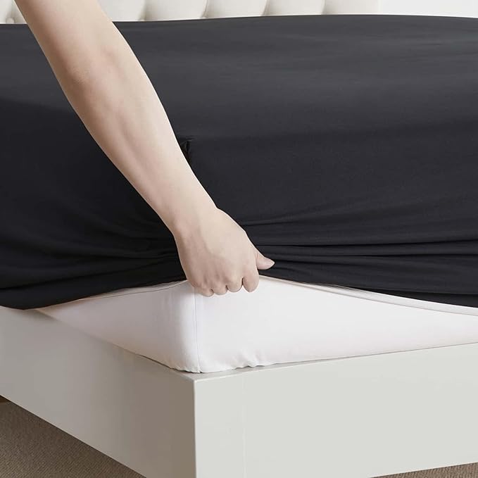 Clara Clark Twin Sheets, 5 Piece Set - Hotel Luxury Sheets for Twin Size Bed, Super Soft Bedding Set, Twin Size, Black