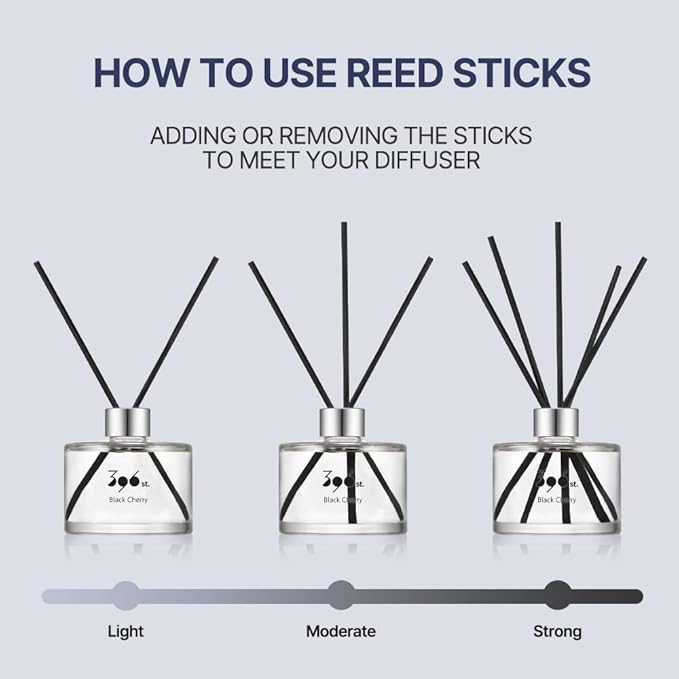 396 st. Reed Diffuser, Black Cherry, 200ml(6.7oz) / Reed Diffuser Sets, Home Fragrance, Scented Oils, Home & Bathroom Décor