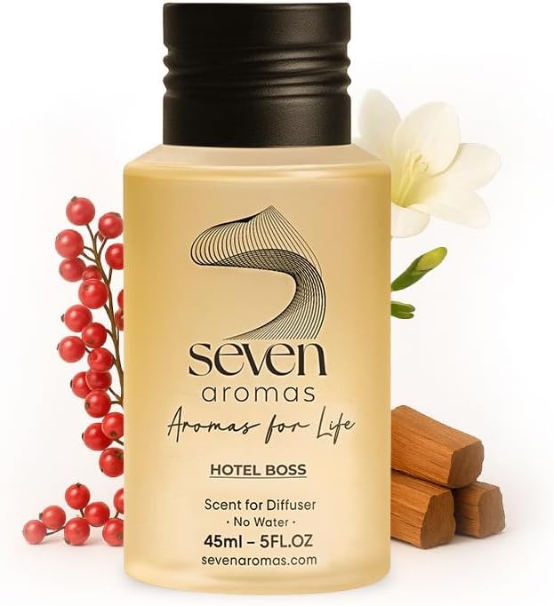 SevenAromas Hotel Scent Diffuser Oil, Luxury Hotel-Inspired Essential Oil for Aromatherapy & HVAC Diffusers – Premium Dropper Bottle - 45 ml 1.52 FL oz (Hotel boss)