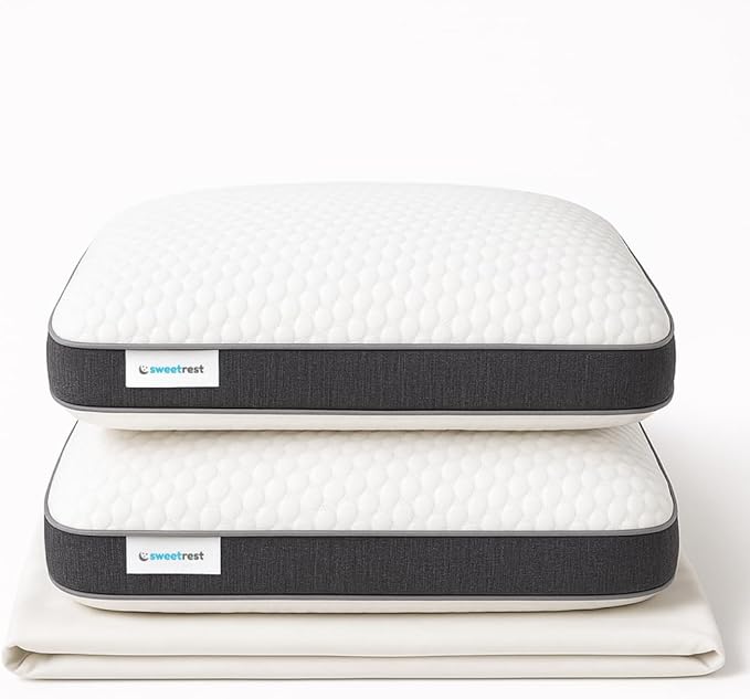 Queen Size Pillows – Pack of 2 – Memory Foam Bed Pillows 28” x 16” x 5.2” – Orthopedic Support with Washable Cover – Hypoallergenic – Ideal for Side & Back Sleepers