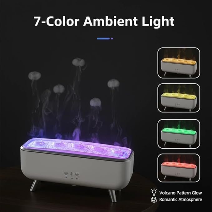 Elegant 300ml humidifiers for Bedroom with Music Rhythm and 7-Color Changing Essential Oil Diffuser for Home, Multi-Mode Mist Diffuser for Office and relaxationl