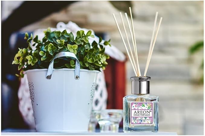 Areon Home Luxury Perfume Reed Diffuser + 10 Rattan Reeds, French Garden 150 ml
