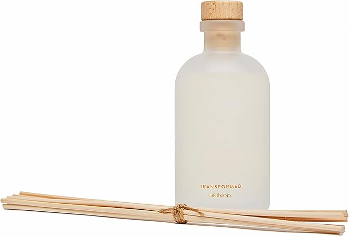Lifetherapy Transformed Reed Diffuser, 8 oz - Inspiring Fragrance Scent, Natural Essential Oils, Ideal for Home or Office