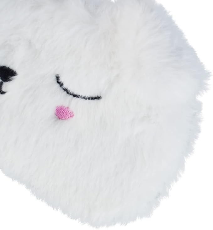 Cute Sleeping Mask, White Dog Soft Plush Fluffy Sleep Mask Men Cartoon Puppy Blindfold Novelty Eye Cover Eyeshade Shade for Kids Girls and Adult Travel (White, Dog)