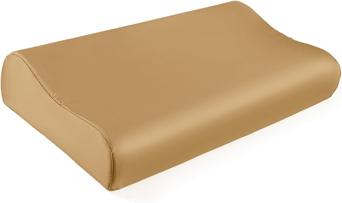 THXSILK 19 Momme 100% Mulberry Silk Pillowcase for Contour Memory Foam Pillow, Contour Pillow Case Cover, Cervical Pillow Case, Pack of 1(Metallic Gold, 21"x14.5"x4.9"/4.2")