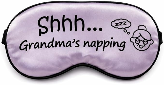 Shhh...Gandma is Napping. Funny Sleeping Mask for Grandma. Ultra Soft Sleep Mask with Adjustable Strap. Gift idea for Birthday, Mother's Day, Get Well Soon, Christmas Stocking Stuffer.
