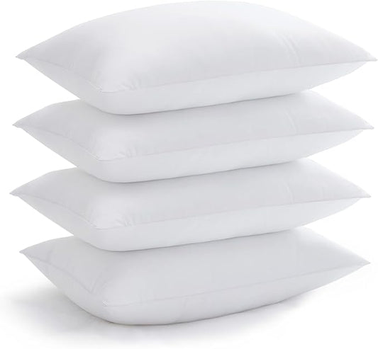 Acanva Bed Pillows for Sleeping, Cooling Hotel Quality with Premium Soft 3D Down Alternative Fill for Back, Stomach or Side Sleepers, King (Pack of 4), White
