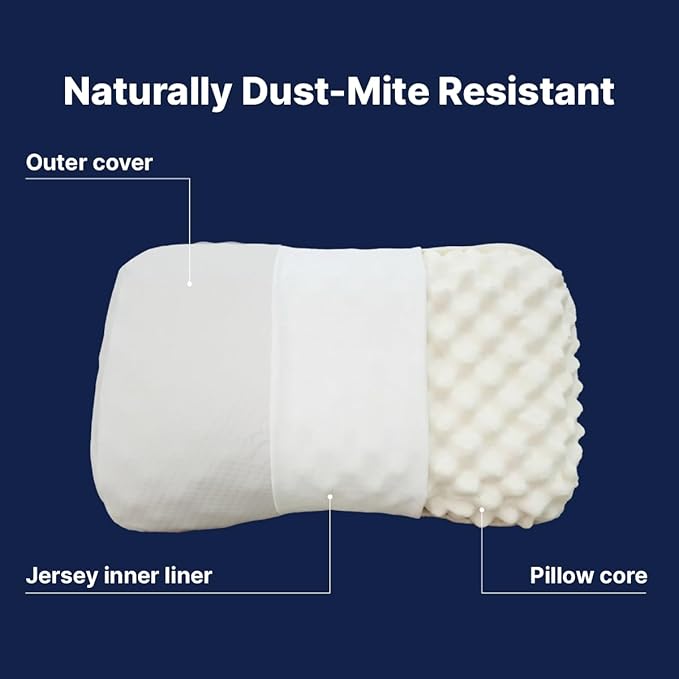 Velisse Natural Latex Pillow | Ergonomic Peanut Shape for Side and Back Sleepers | Deep-Tissue Massage Surface | 100% Pure Vietnam Latex | 15" × 23.6" | Premium Gift Box