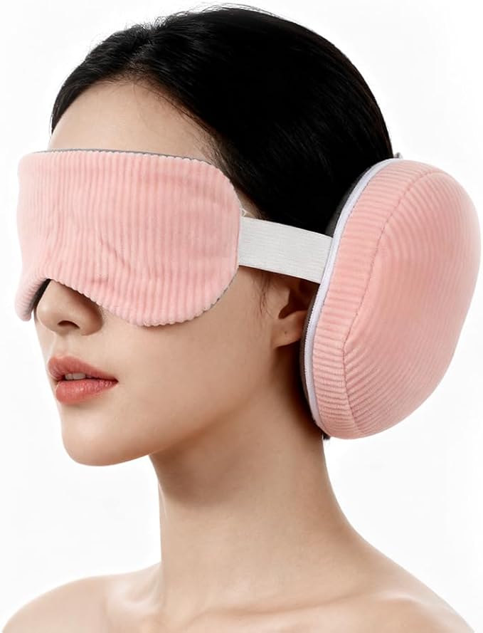 PENINSULA LOVE 2 in 1 Travel Pillow with Eye Mask Cotton Sleeping Neck Pillow for Airplane Portable Plane Travel Accessories