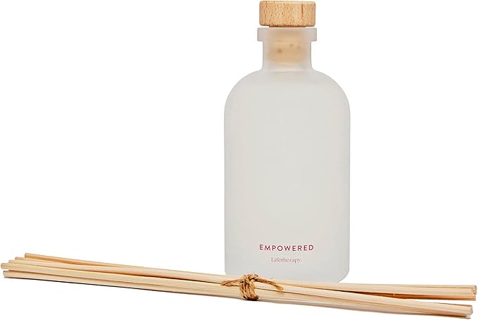 Lifetherapy Empowered Reed Diffuser, 8 oz - Inspiring Fragrance Scent, Natural Essential Oils, Ideal for Home or Office