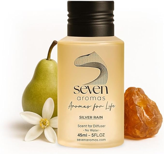 SevenAromas Hotel Scent Diffuser Oil, Luxury Hotel-Inspired Essential Oil for Aromatherapy & HVAC Diffusers – Premium Dropper Bottle - 45 ml 1.52 FL oz (Silver Rain)