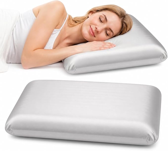 Wave Silicone Pillow, Ergonomic Wave Design for Neck & Shoulder Support, Cooling Breathable Bed Pillow, (Queen (U.S. Standard) Size, (Wave Pillow))