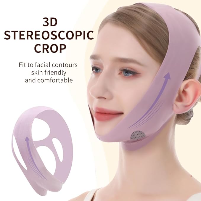 V Line Lifting Mask, Chin Strap for Sleeping, Reusable Double Chin Reducer, Jaw Exerciser, Face Slimming, Sagging Prevention, Medium