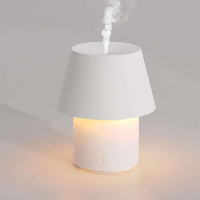 Asixxsix Essential Oil Diffuser Lamp, 6.8x5.6Inch 160ml Ultrasonic Aromatherapy Diffuser with Night Light, Quiet Running, USB Powered, for Home, Office (Flat Top)