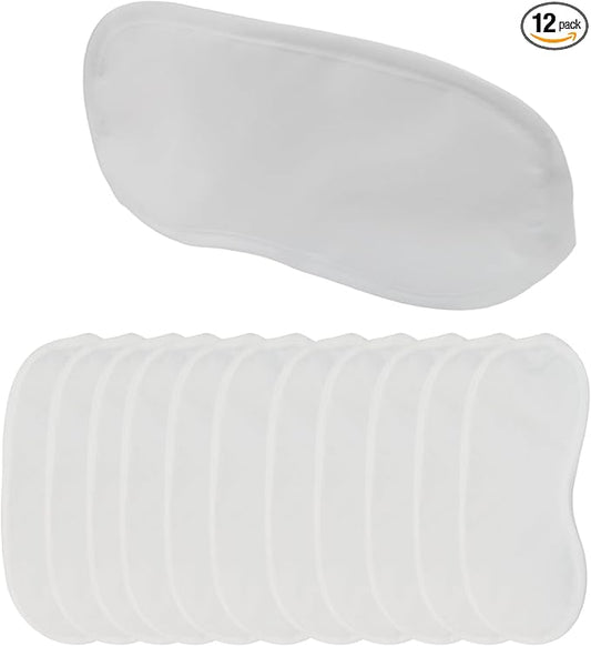 12 Pack Disposable Sleep Masks with Nose Pad, Comfortable Blindfold Eye Cover for Travel, Meditation, and Naps(White)