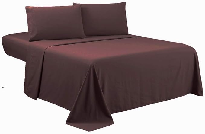 Sfoothome Coffee Twin Sheets Set - Hotel Luxury 3-Piece Bed Set, Extra Deep Pocket, 1800 Series Bedding Set, Wrinkle & Fade Resistant, Sheet & Pillow Case Set (Twin, Coffee)
