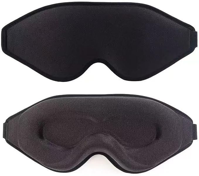 3D Sleep Eye mask -Luxury Sleep Eye Mask for Side Sleeper Men Women, Zero Eye Pressure 3D Sleeping Mask, Light Blocking Design Night Blindfold, Soft Eye Shade Cover for Travel (Black)
