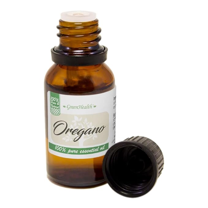 GreenHealth Oregano Essential Oil - 15 ml Amber Glass Bottle with Euro Dropper - 100% Pure Essential Oil