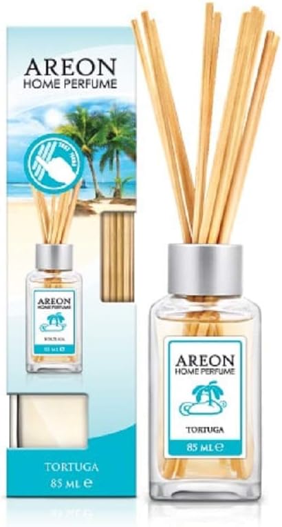 Areon Home Luxury Perfume Reed Diffuser + 10 Rattan Reeds, Tortuga 85 ml