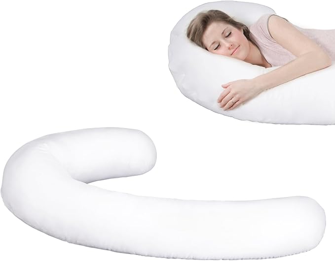 Premium Quality Pillowcase Compatible for Contour Swan Body Pillow, Original, Cool XL and Candy Cane Models, Breathable Zippered Closure Pillowcase - Provides a Comfortable Sleep Experience (White)