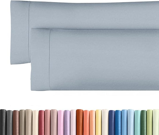 Body Pillowcases Set of 2-20x54 Long Body Pillow Case - Soft Body Pillow Cover for Sleeping & Side Sleepers - Comfy, Wrinkle & Fade Free - Machine Washable w/Envelope Enclosure Heathered Blue