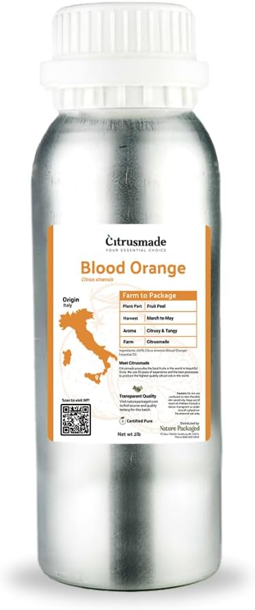 Blood Orange Essential Oil - Direct from Citrusmade in Sicily - Pure Essential Oil for Diffusers and Aromatherapy - Natural Citrus Scent | 100% Pure Therapeutic Grade (2lbs)
