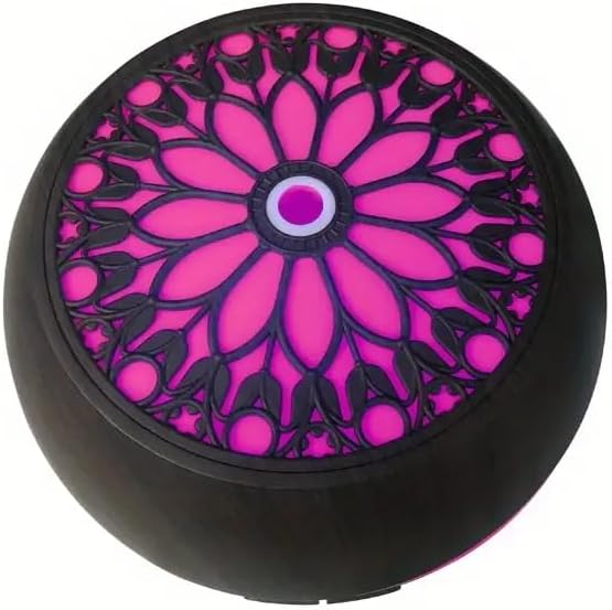 550ml Cool Mist Humidifier & Aroma Diffuser | 6 Essential Oils, Soundwave Technology, Remote Control, USB-Powered, Pre-Filter System & Stylish Pink Floral Design for Bedroom, Office, Living Roo