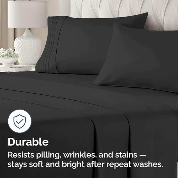 King Standard Pillow Cases Set of 2 - Ultra-Soft Hotel Quality Pillowcase Covers - Comfy, Cozy & Fade Free - Wrinkle Resistant - Machine Washable Pillow Protectors - 2 Piece Set - King Standard Black