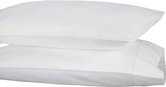 Linen Home 500 Thread Count King Pillowcase Set | 100% Long-Staple Cotton Pillow Cases | Soft & Smooth Luxury Satin Set of 2 Pillowcases | 4 Inch Z Hem | White