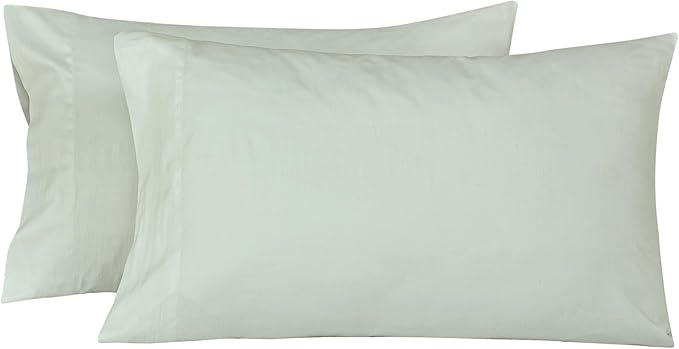 ROYALE LINENS 300 Thread Count 100% Long Staple Combed Cotton Sheet Set - 4 Piece Queen Bed Sheets - 1 Fitted, 1 Flat & 2 Pillow Cases - Soft Cool & Crisp Sheet Set (Queen, Sage)