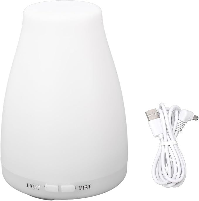 Yoidesu Mini Essential Oil Diffuser Wood Grain 100ml with Auto Spray Portable for Bedroom Office, Waterless Shut Off, Gift