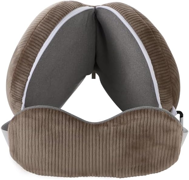2 in 1 Travel Pillow with Eye Mask Cotton Sleeping Neck Pillow for Airplane Portable Plane Travel Accessories