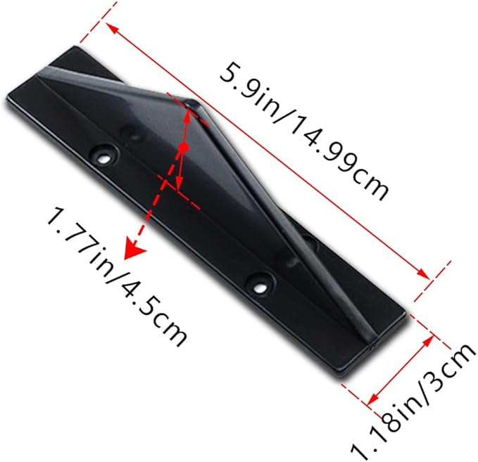 4pcs Car Lower Bumper Lip Diffuser, Rear Splitter Lip Wing with Screw, Anti-Crash Accessories Spoiler Fin Protector,Universal Auto Decoration for Car SUV Truck (B Surface Black)