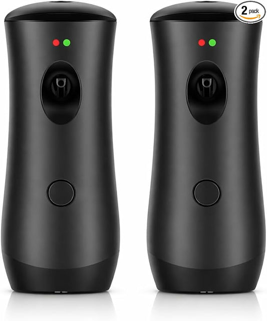 Automatic Air Freshener Spray Dispenser (2-Pack) Wall Mounted or Free Standing, Commercial and Home Use, Multiple Time Scent/Mist Release Settings for Room/Restroom Sprayer (Black1101)
