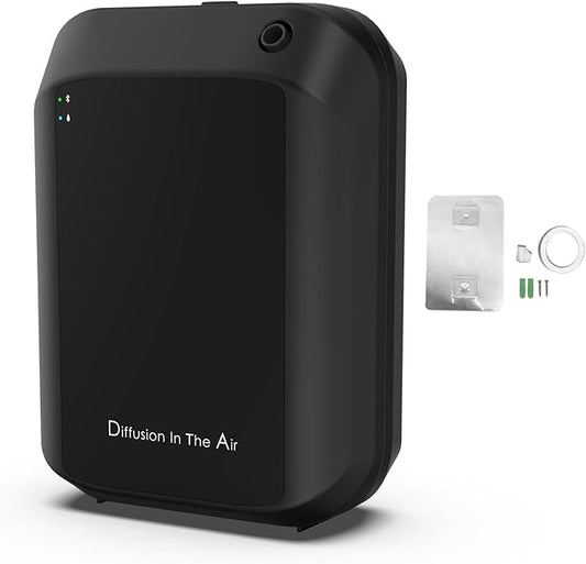 Bluetooth Smart Scent Air Machine Aromatherapy Diffuser with APP Control 150ml Essential Oil Diffuser Wall Mountable for Hotel Spa Home Office Black and White (Black)