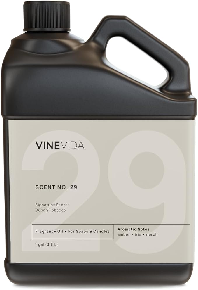 VINEVIDA [128oz] Cuban Tobacco Fragrance Oil for Candle and Soap Making - Natural Scents Made in USA