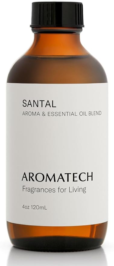 AromaTech Santal Aroma Essential Oil Blend: Luxury Hotel Inspired Aromatherapy with Amber, Vanilla, Cedar & Sandalwood for Ultrasonic Diffusers (4 Fl Oz (Pack of 1))